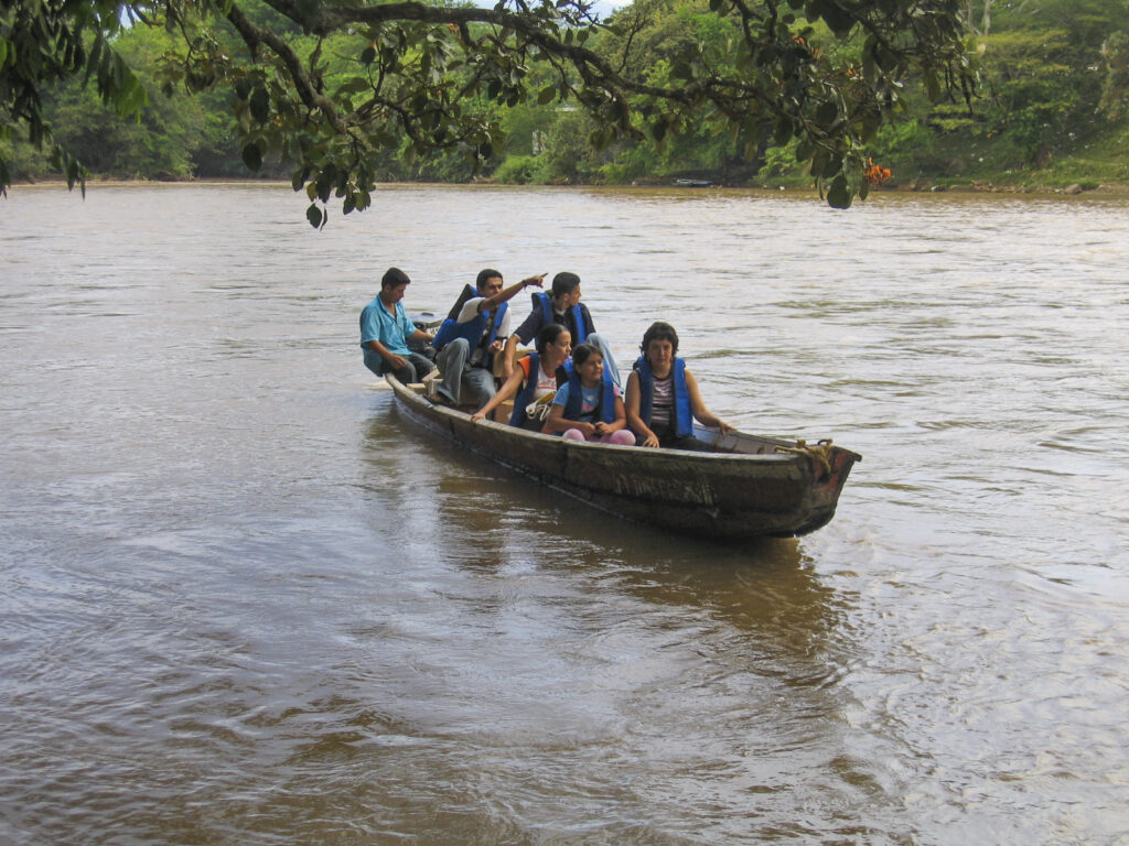 people in a canoe 