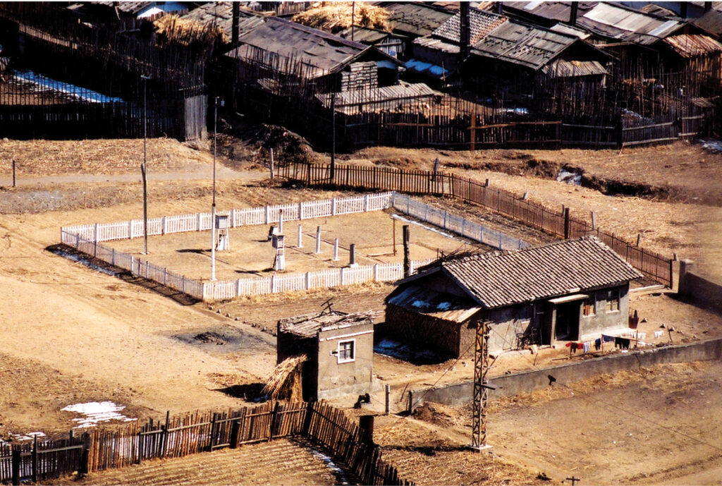 North Korean outdoor labor camp view from above
