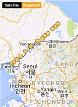 Map of gps tracking points