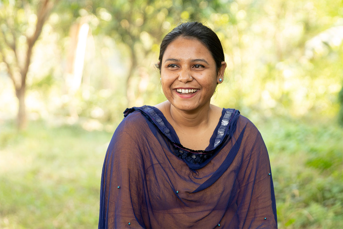 Woman smiling