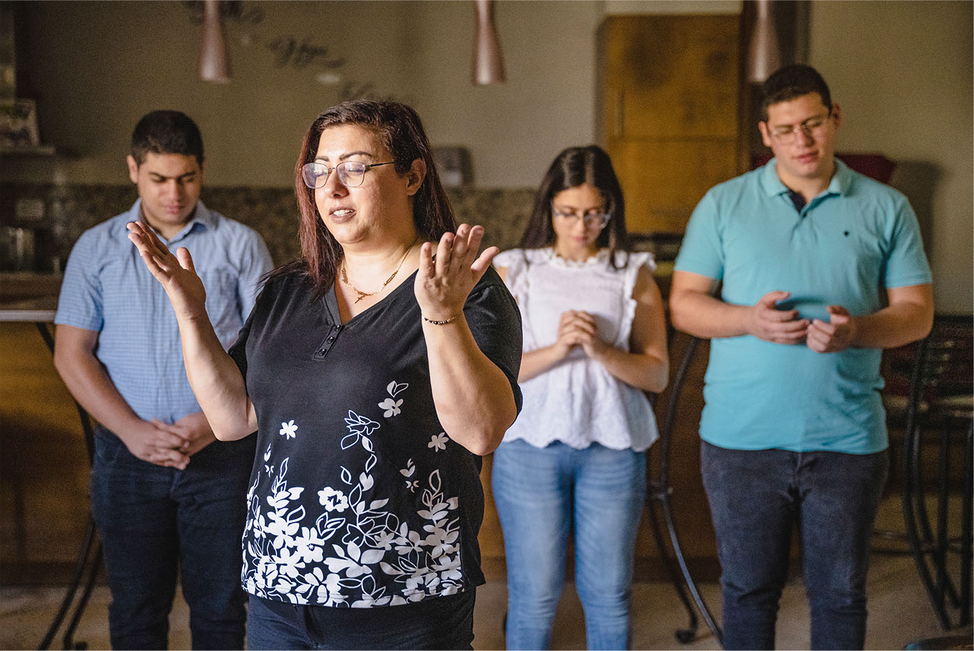 Family praying