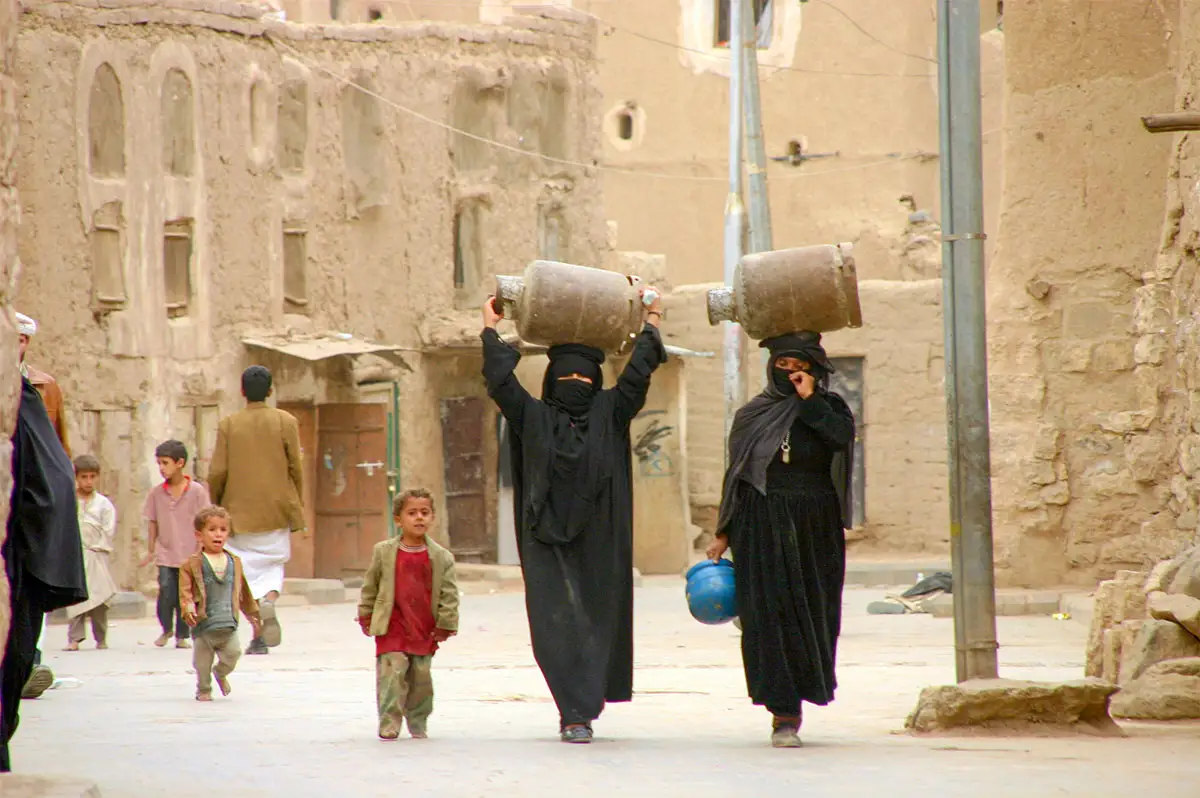 Women walking down street