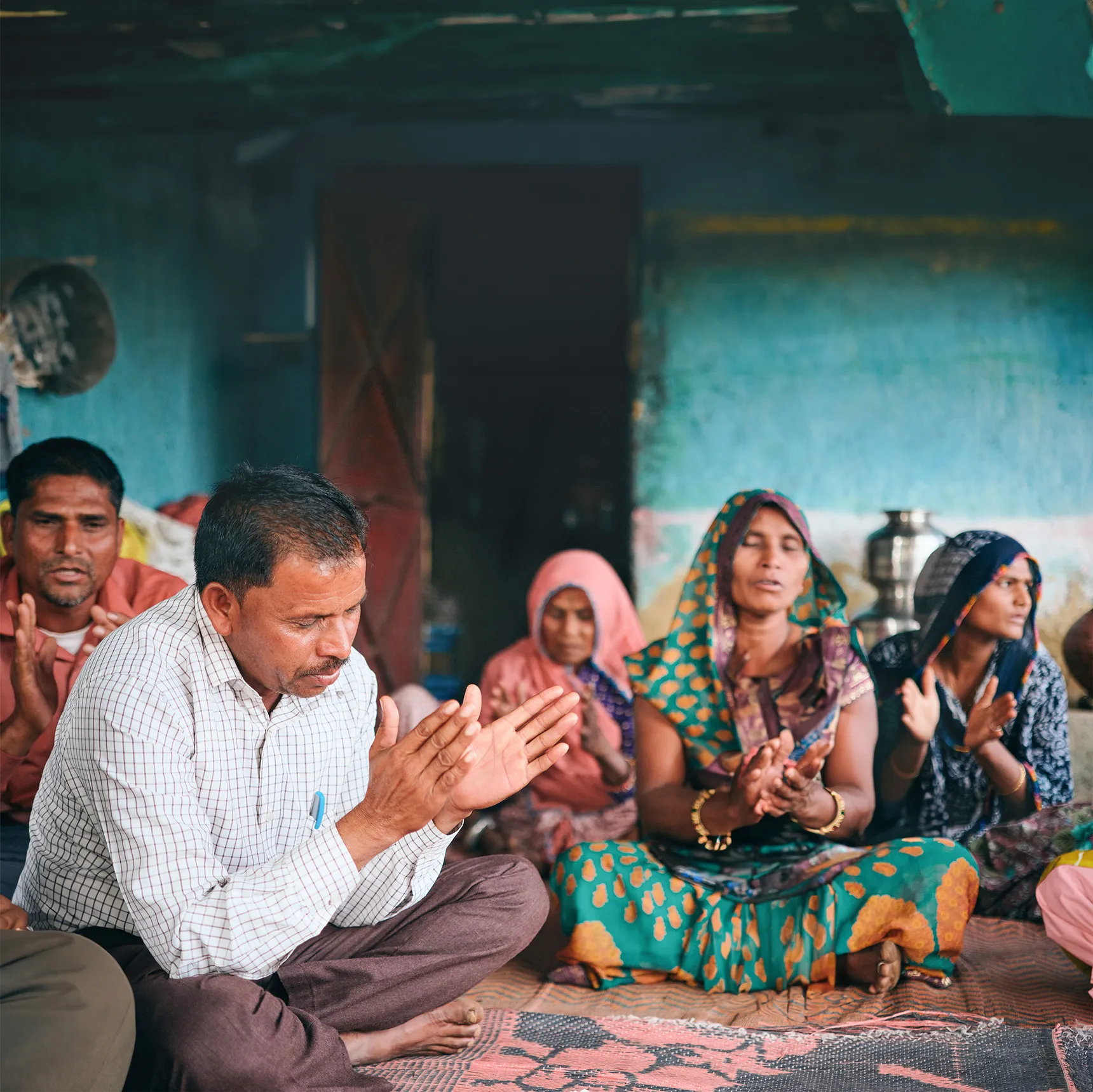 Group of people praying