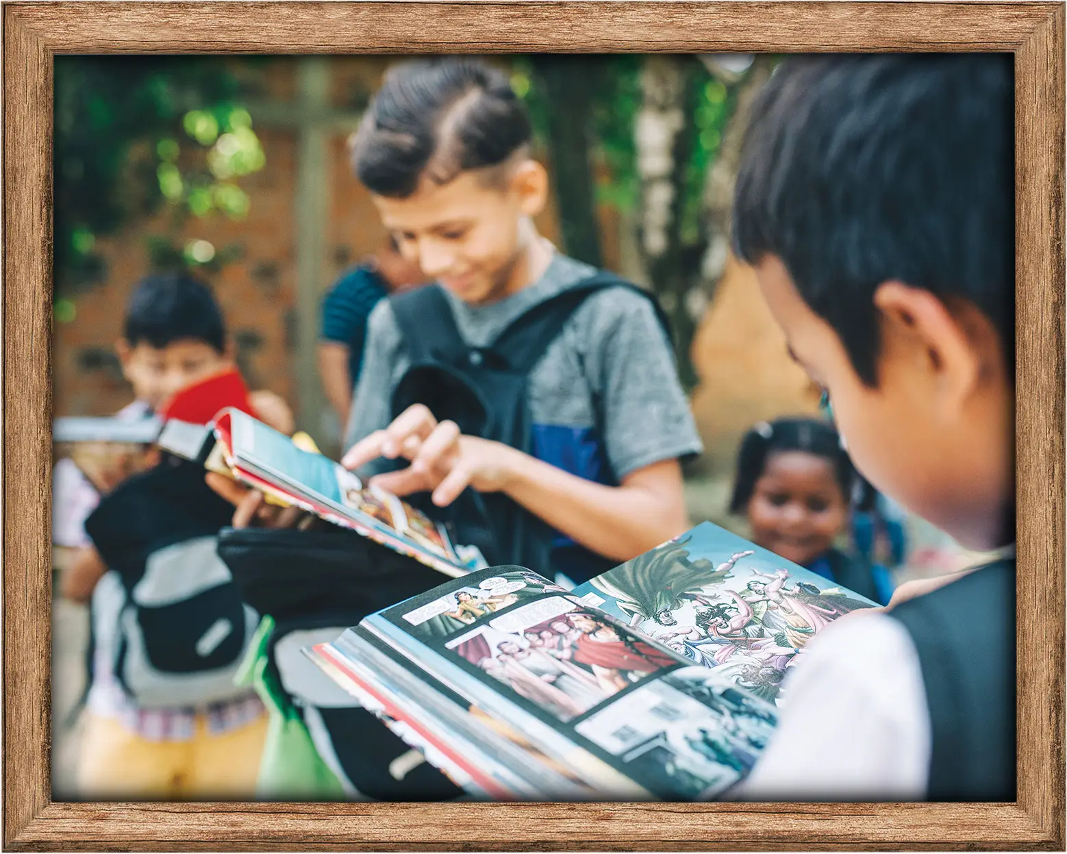 Girls reading books