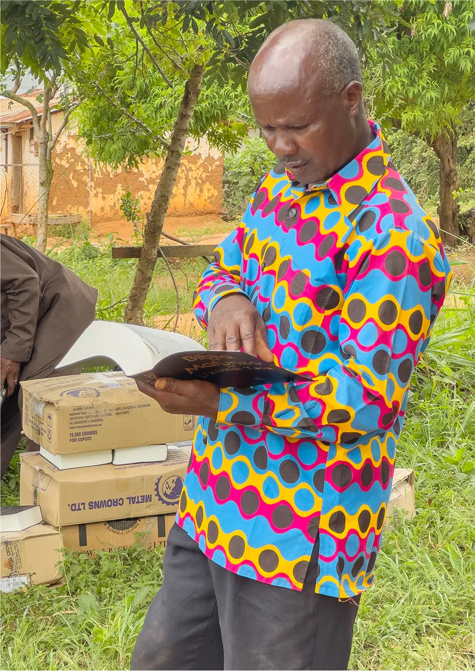 Man reading a Bible