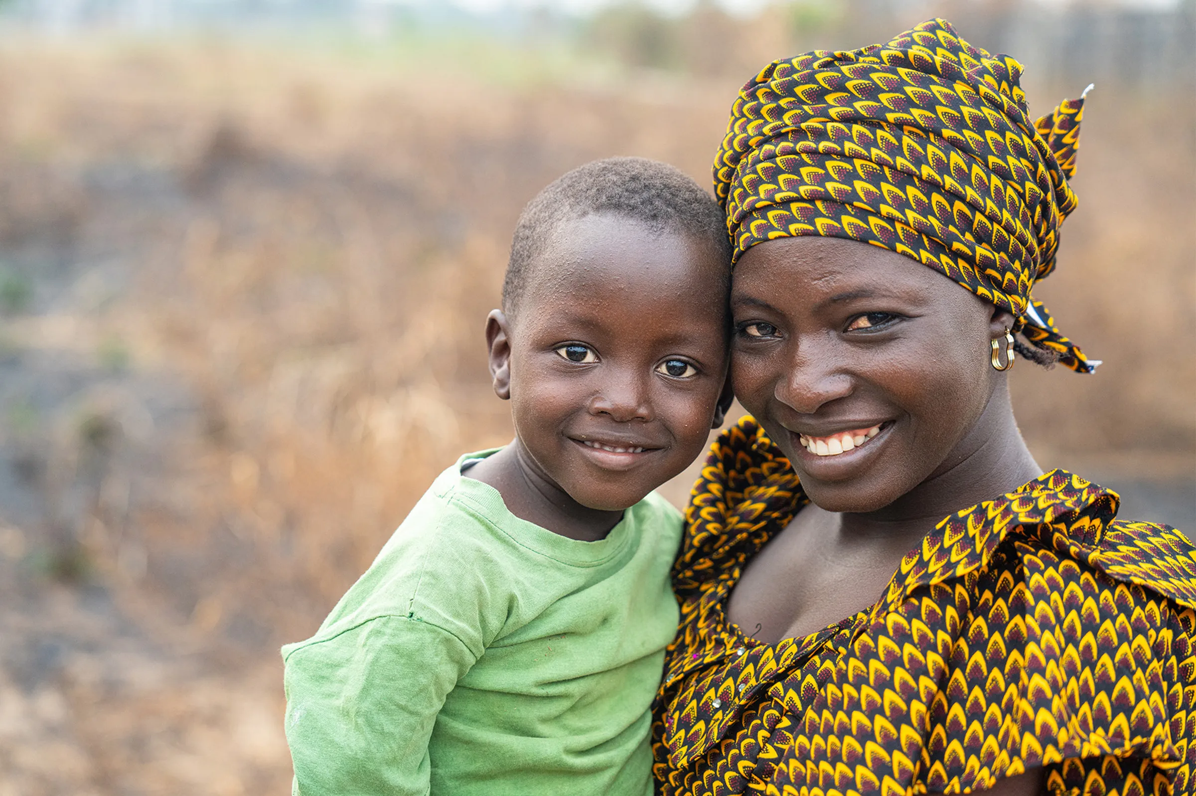Mother and child smiling