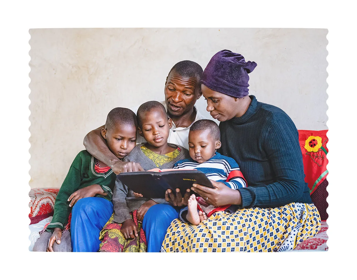 Family reading together