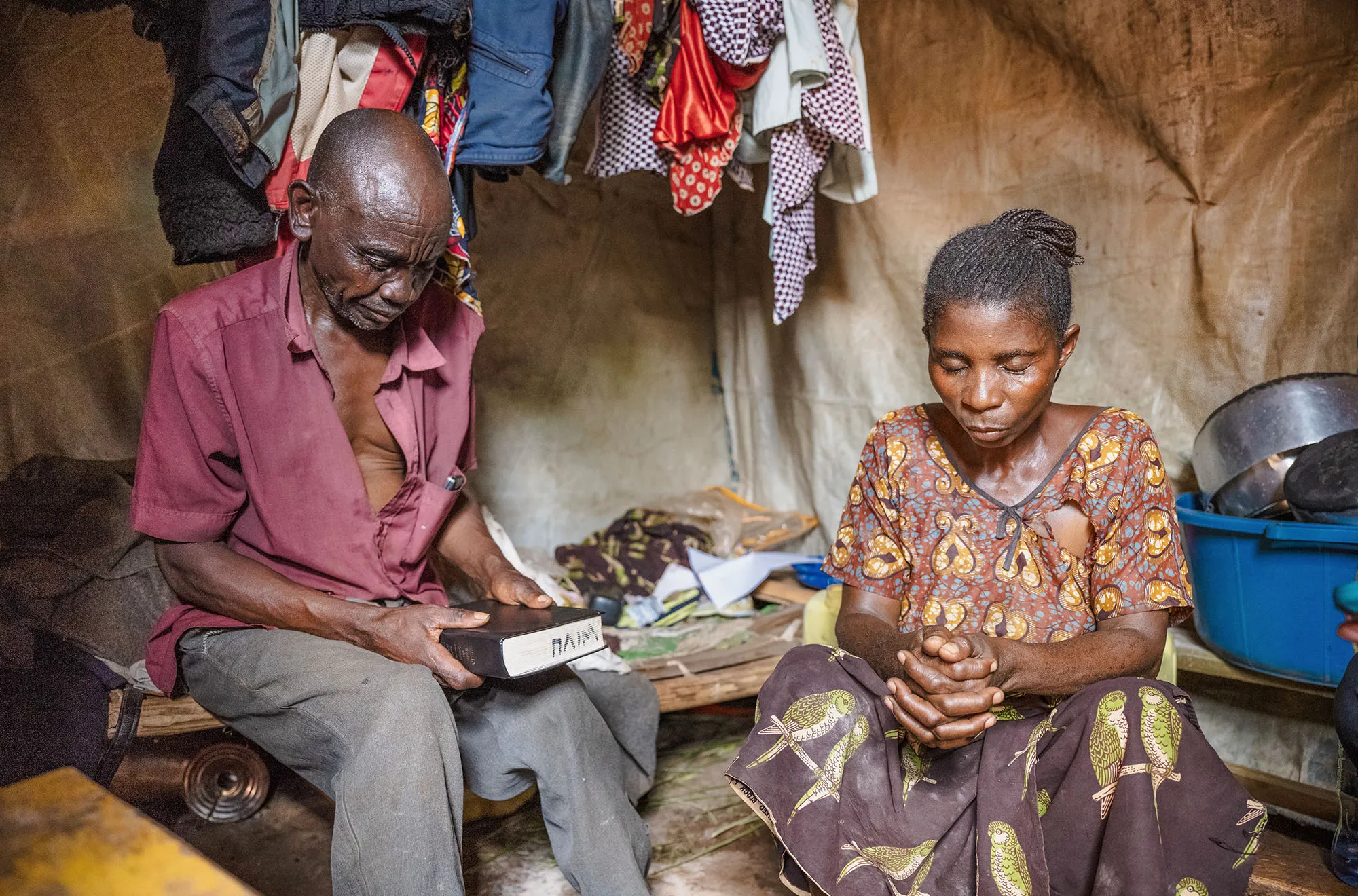 Adrian and Promesse fled their home when Islamists attacked.