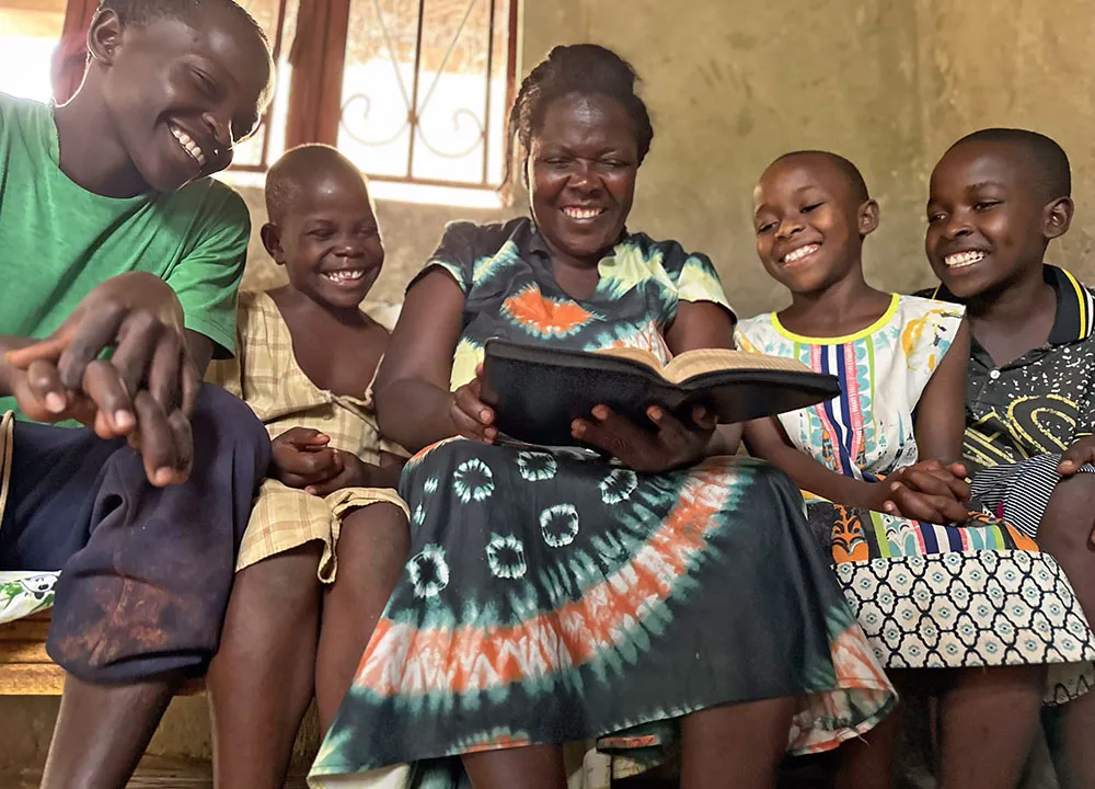 Family reading Bible