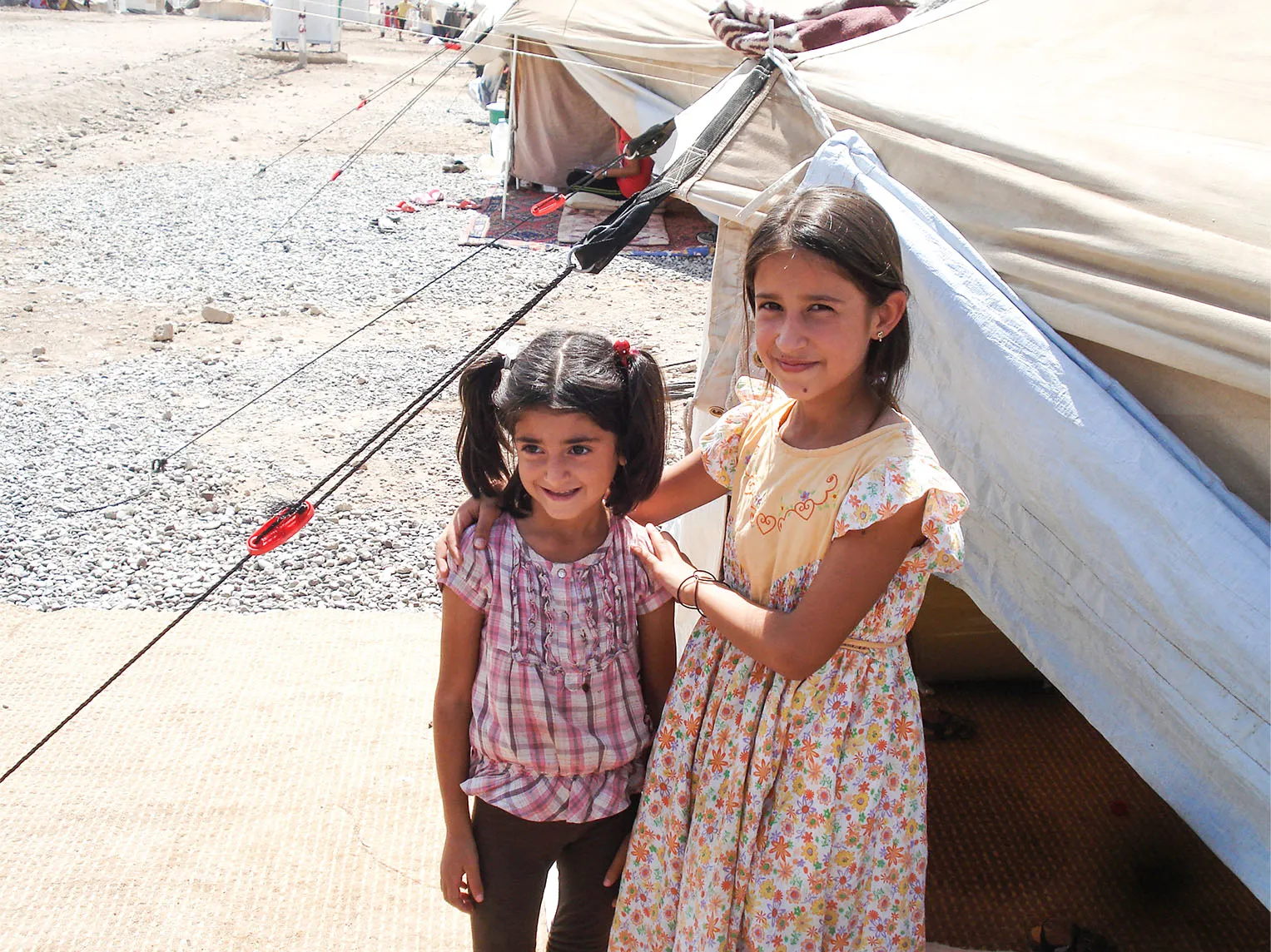 Two girls smiling