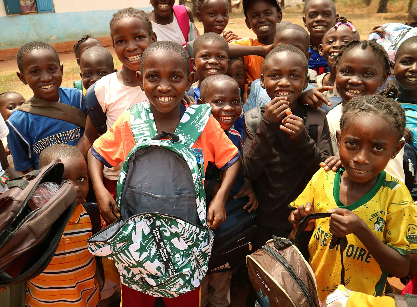 Family laughing together