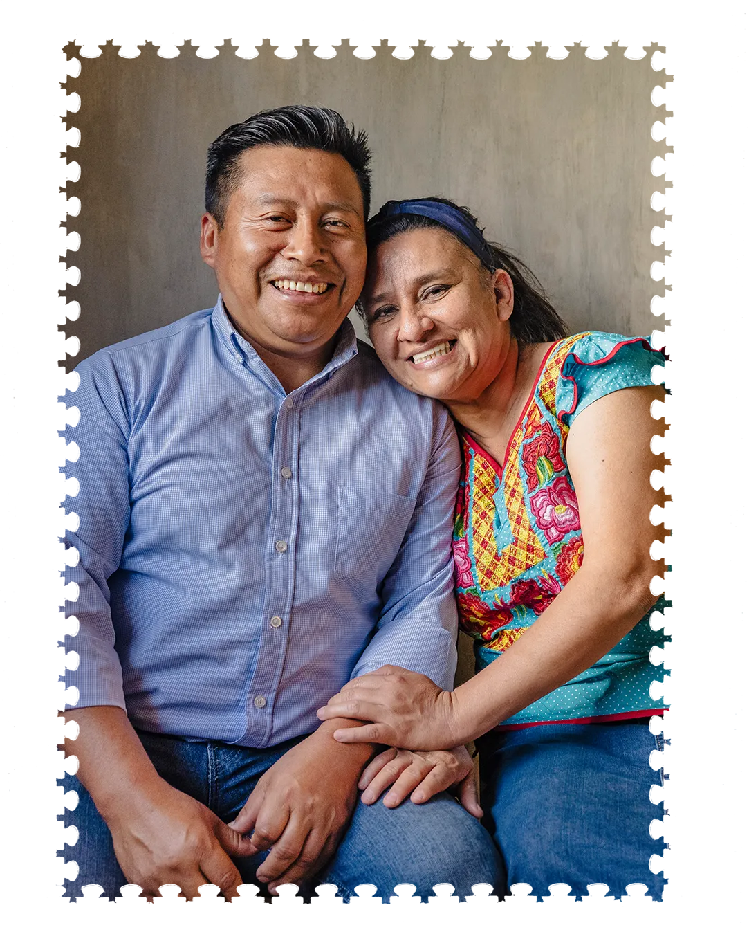 Man and woman smiling