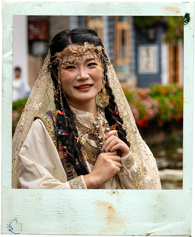 Woman in decorative dress