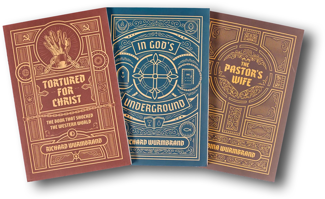 Three books spread out