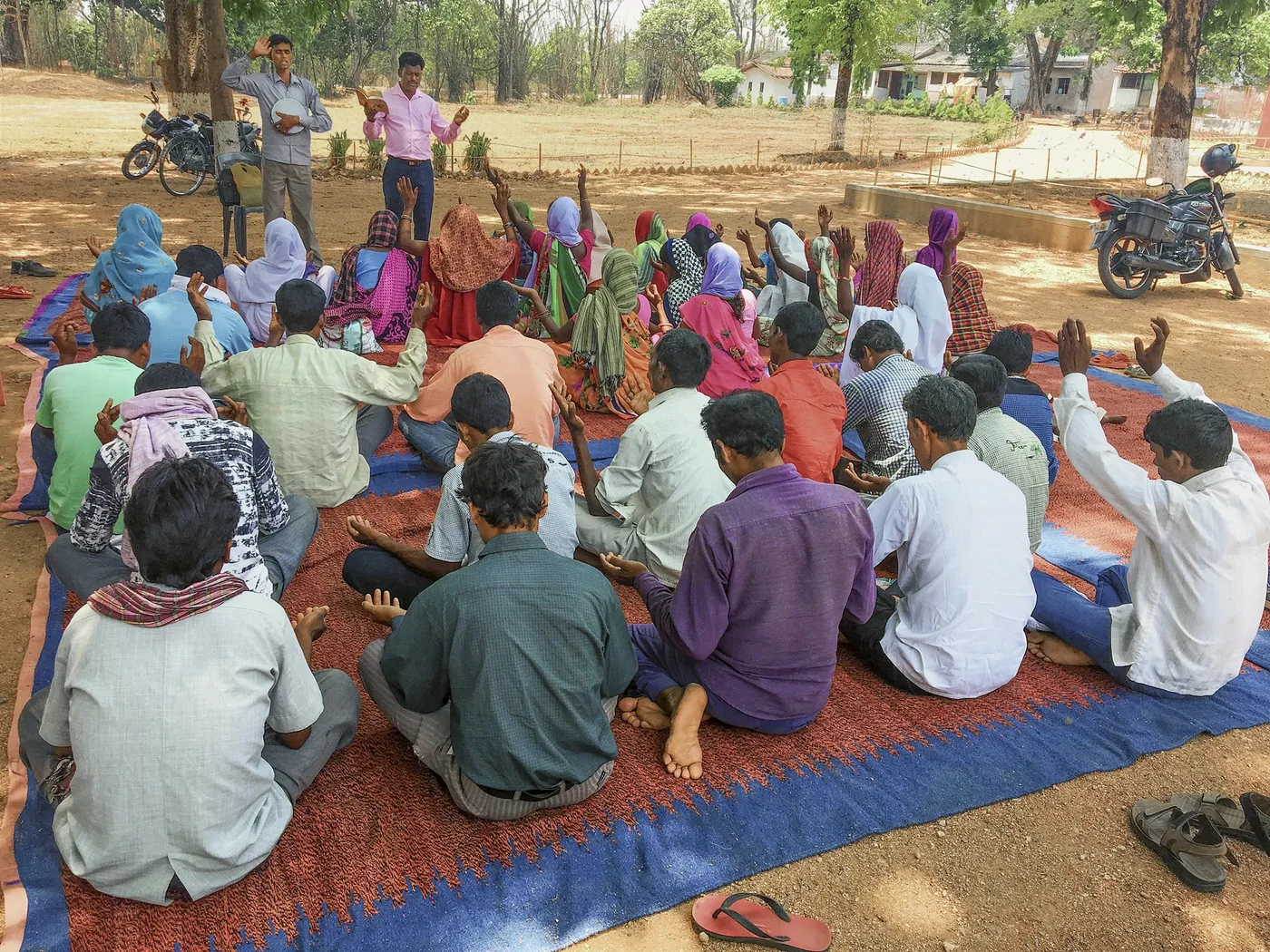 A Christian gathering outdoors in India