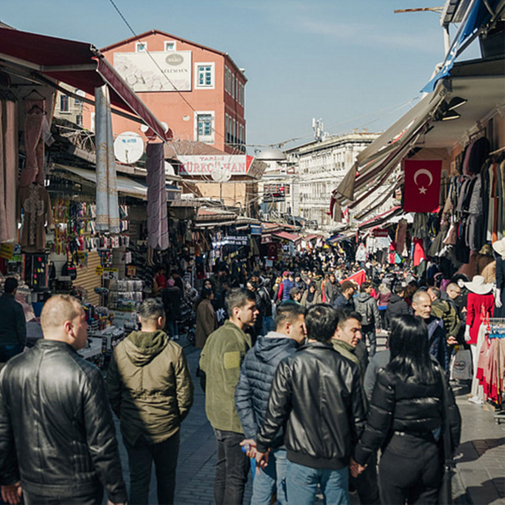 Crowd in street