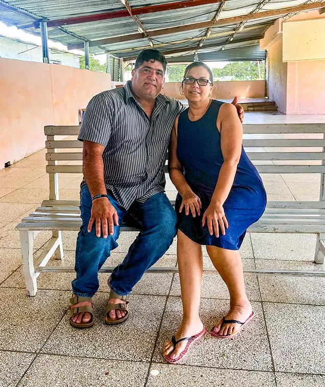 Couple smiling