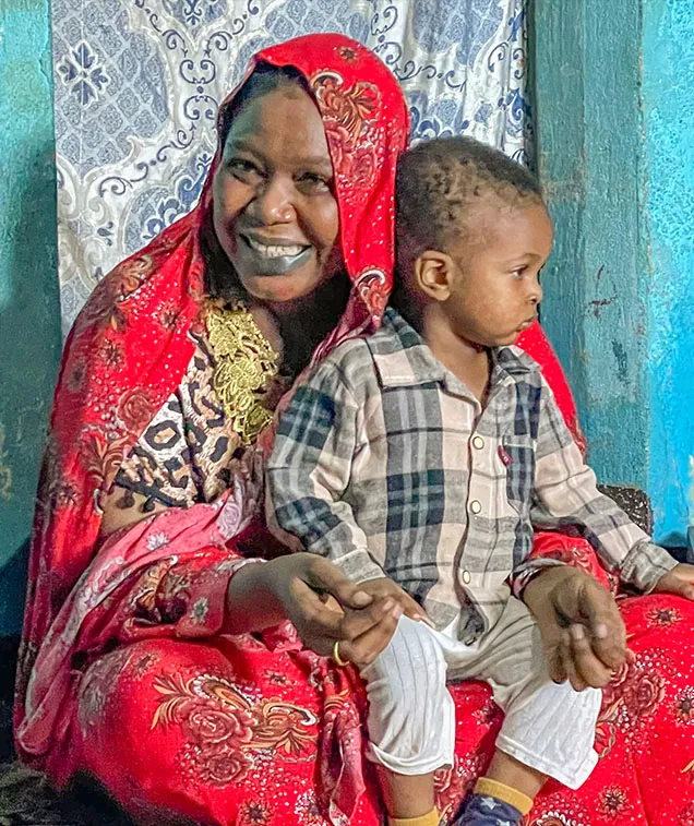 Woman sitting with her child