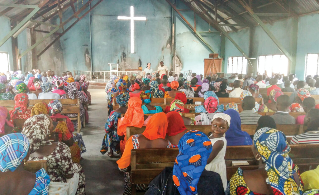 Large group of people sitting in Church 