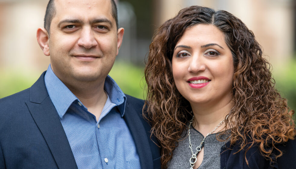 Daughter of matyr standing with husband