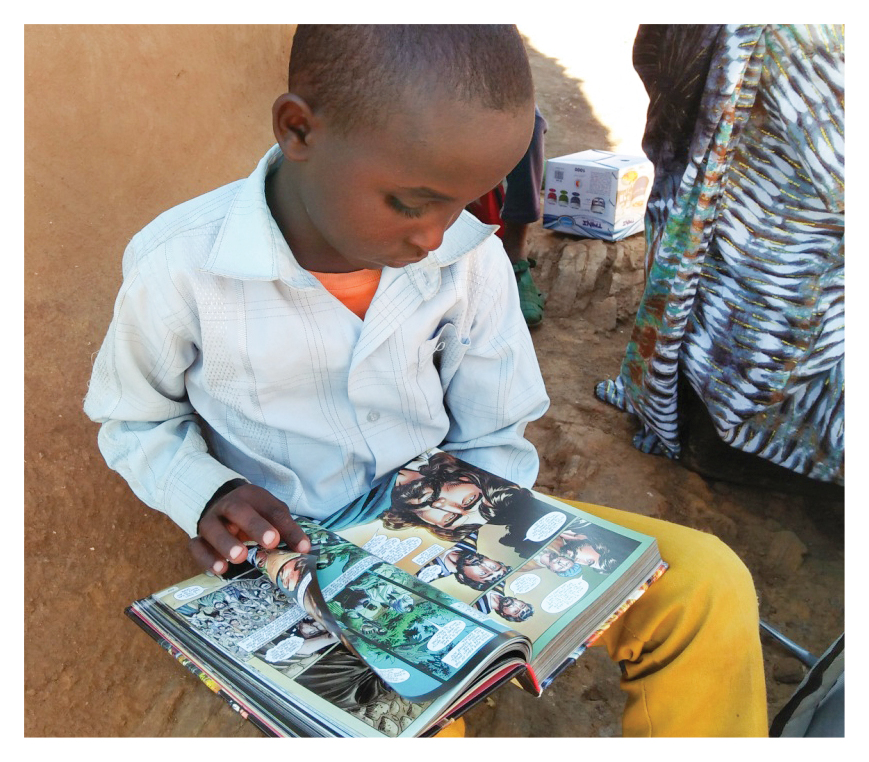 Child reads Bible