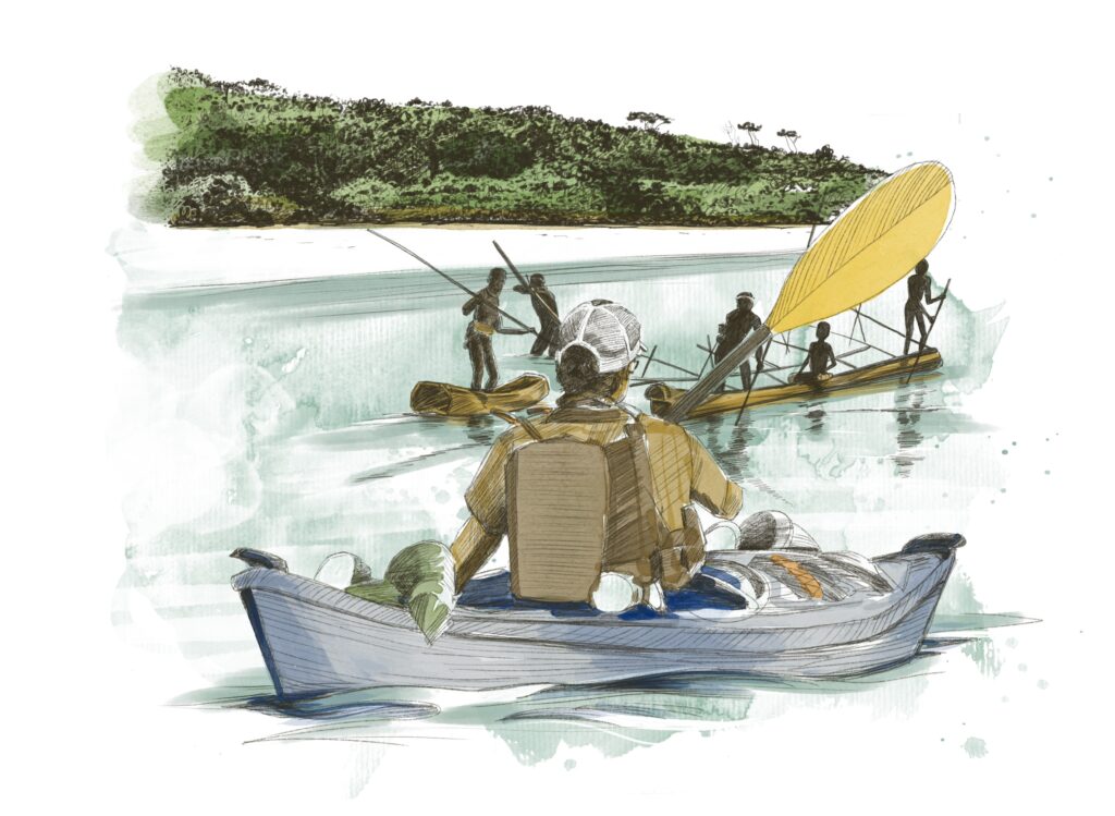 John_Chau_Illustration_Kayaking_North_Sentinel_Island