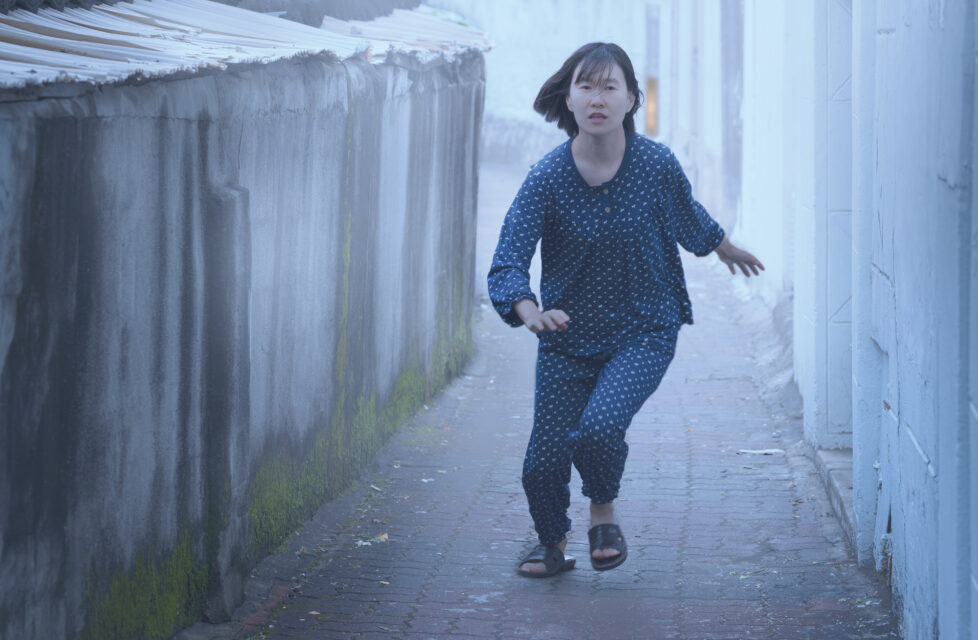 North Korean woman flees in pajamas
