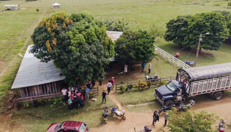 Aerial shot of Colombian house