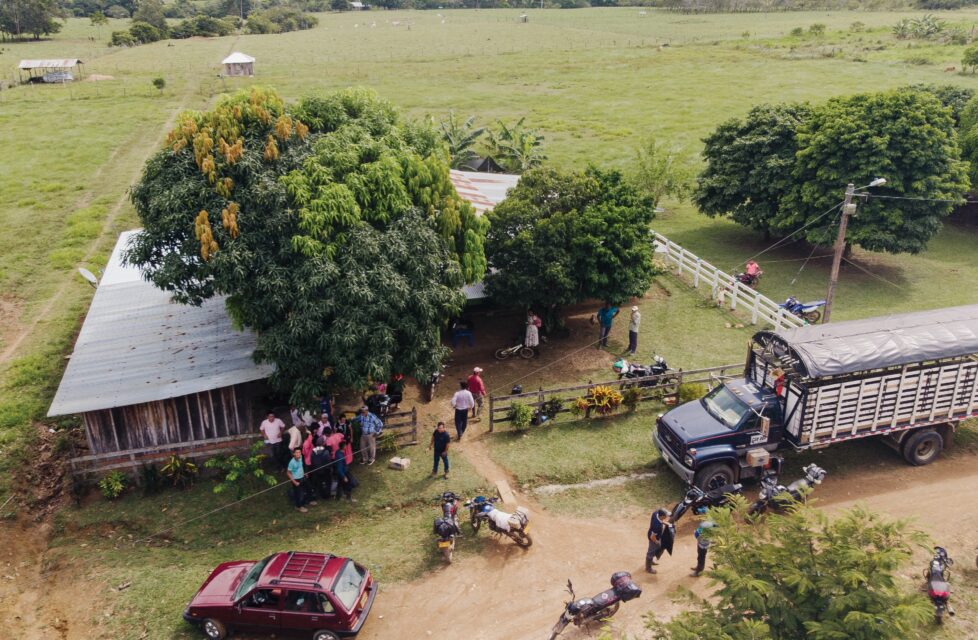 Aerial shot of Colombian house